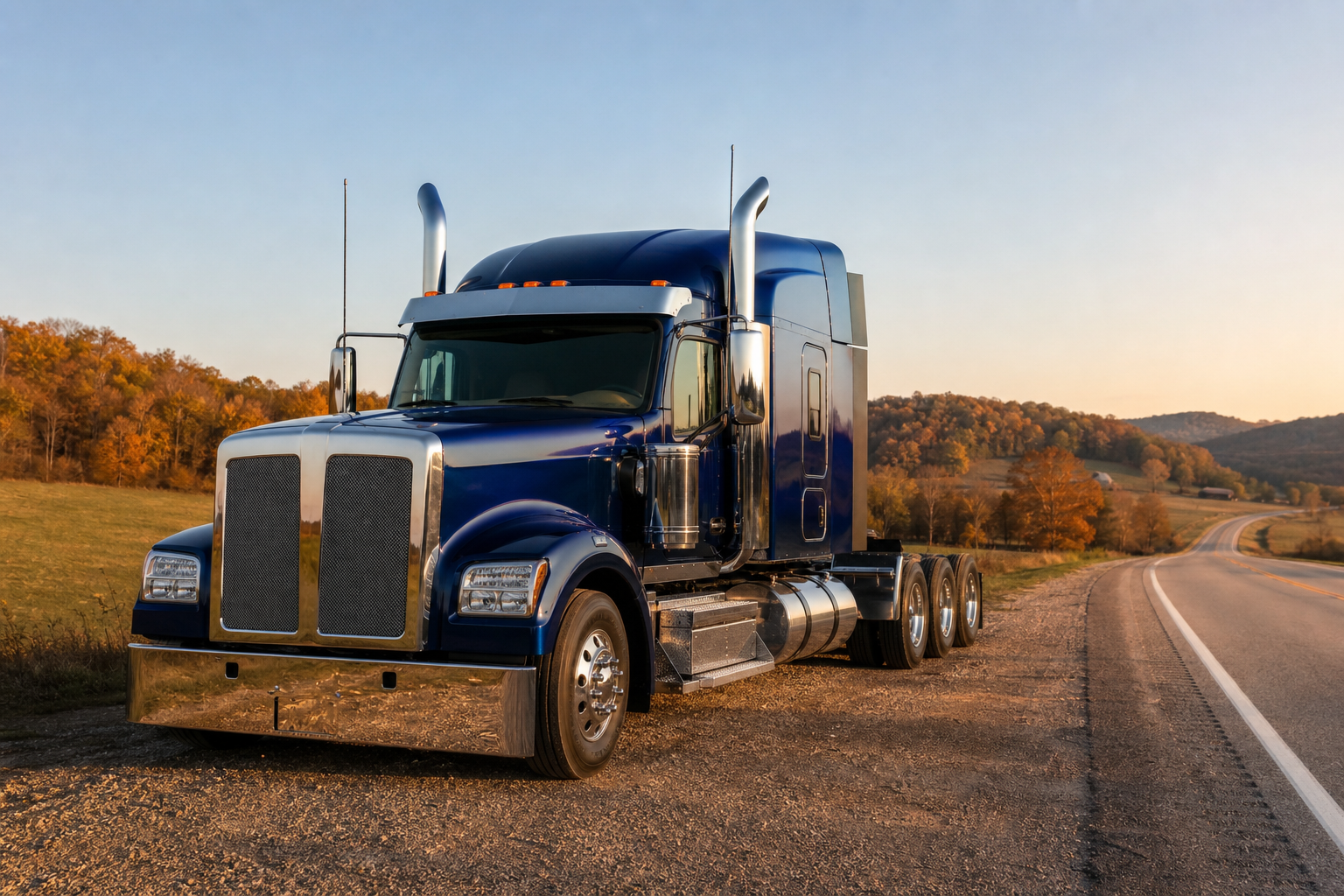Commercial truck on highway